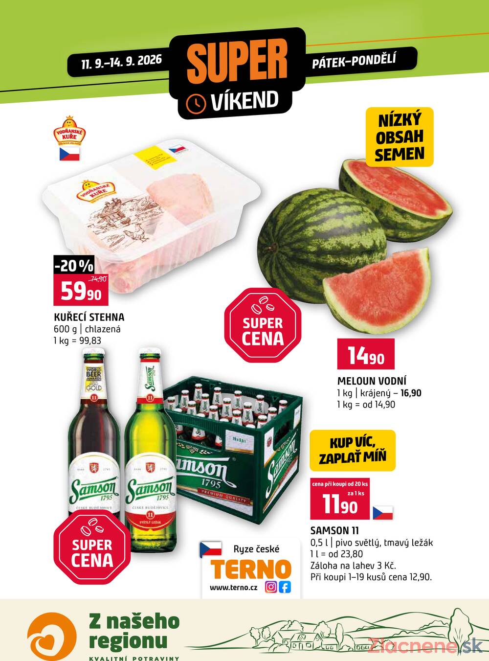 Leták TERNO - Terno Víkendová akce od 11.9. do 14.9.2026 - strana 1 Leták TERNO - Terno Víkendová akce od 11.9. do 14.9.2026 - strana 1