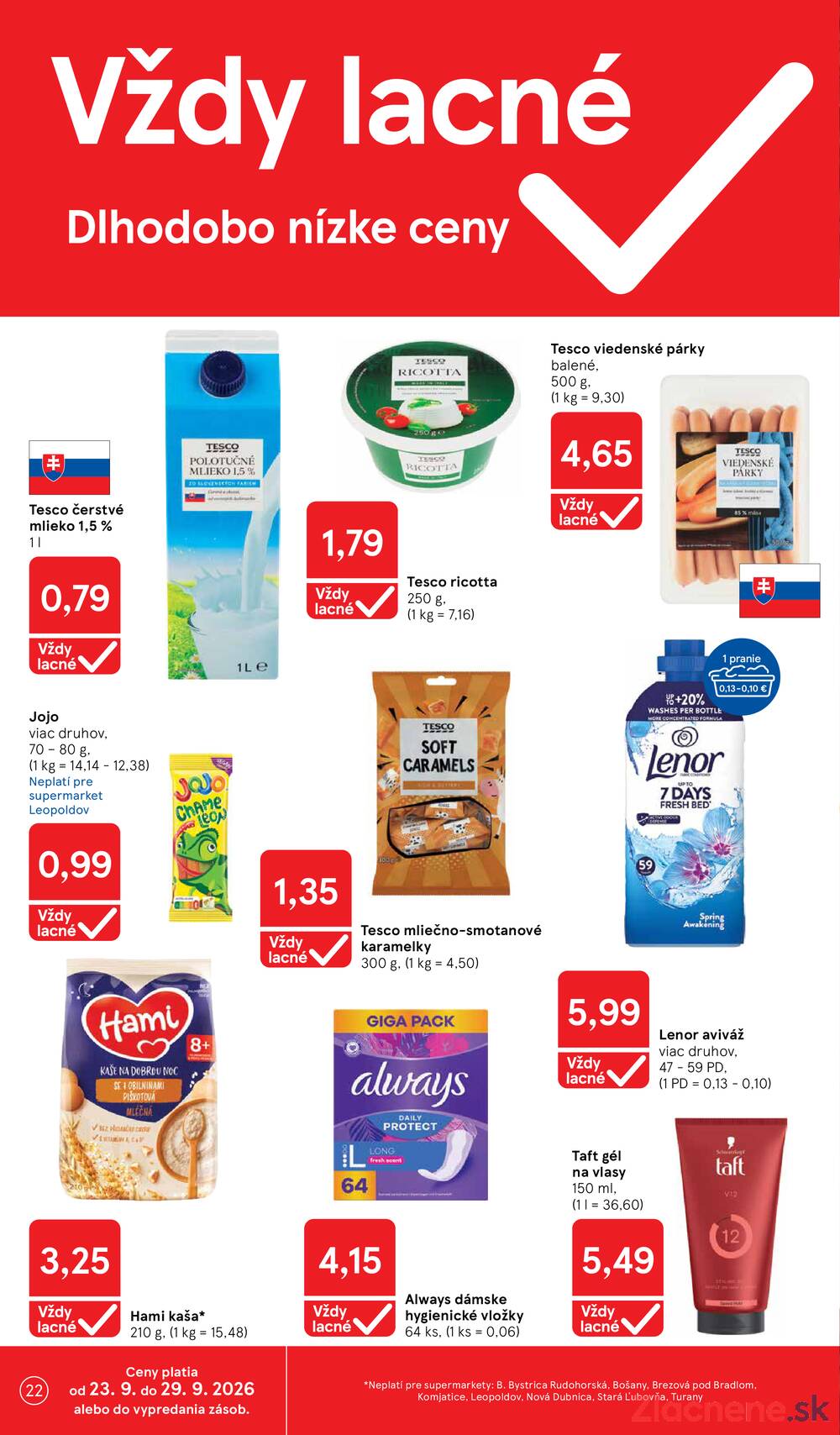 Tesco supermarkety od 23.9. do 29.9.2026