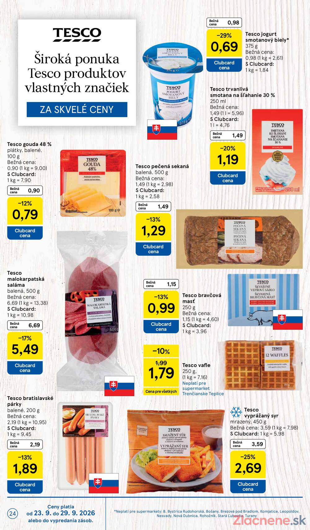 Tesco supermarkety od 23.9. do 29.9.2026
