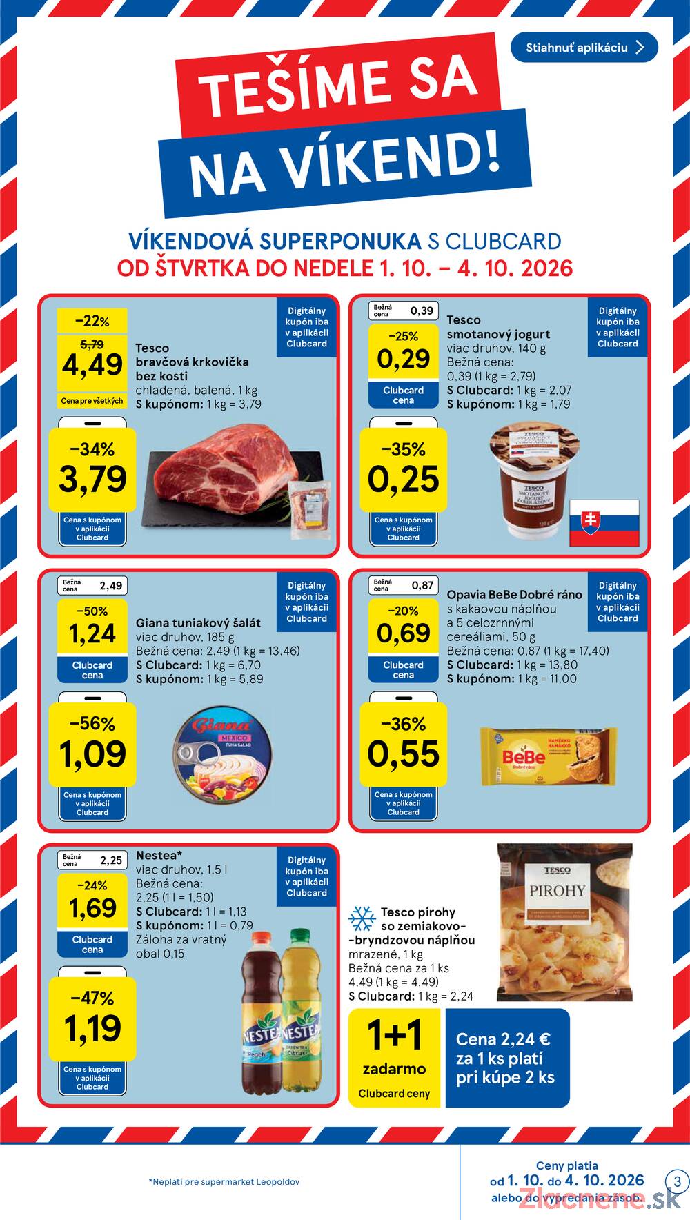 Tesco supermarkety od 30.9. do 6.10.2026