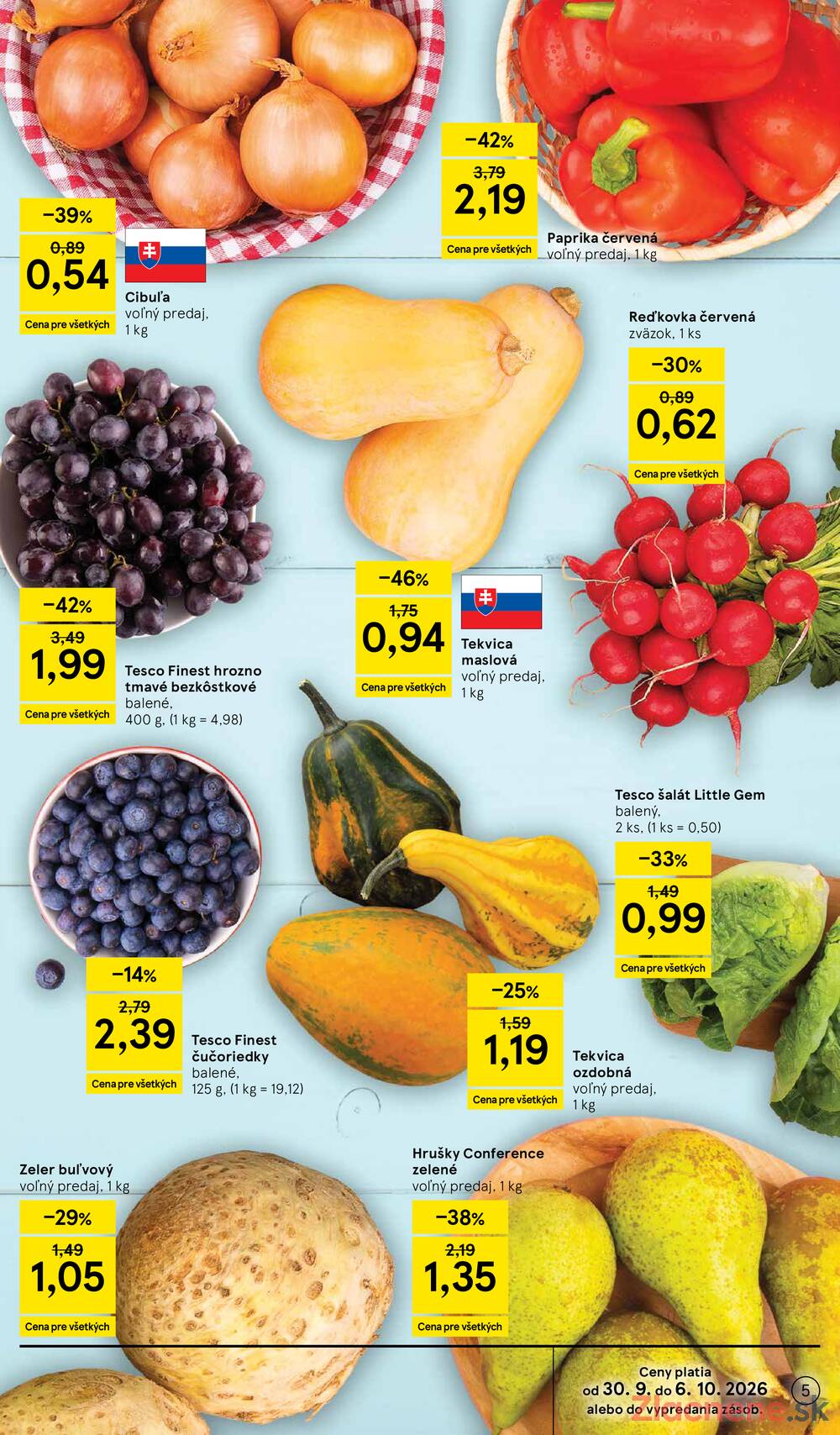 Tesco supermarkety od 30.9. do 6.10.2026