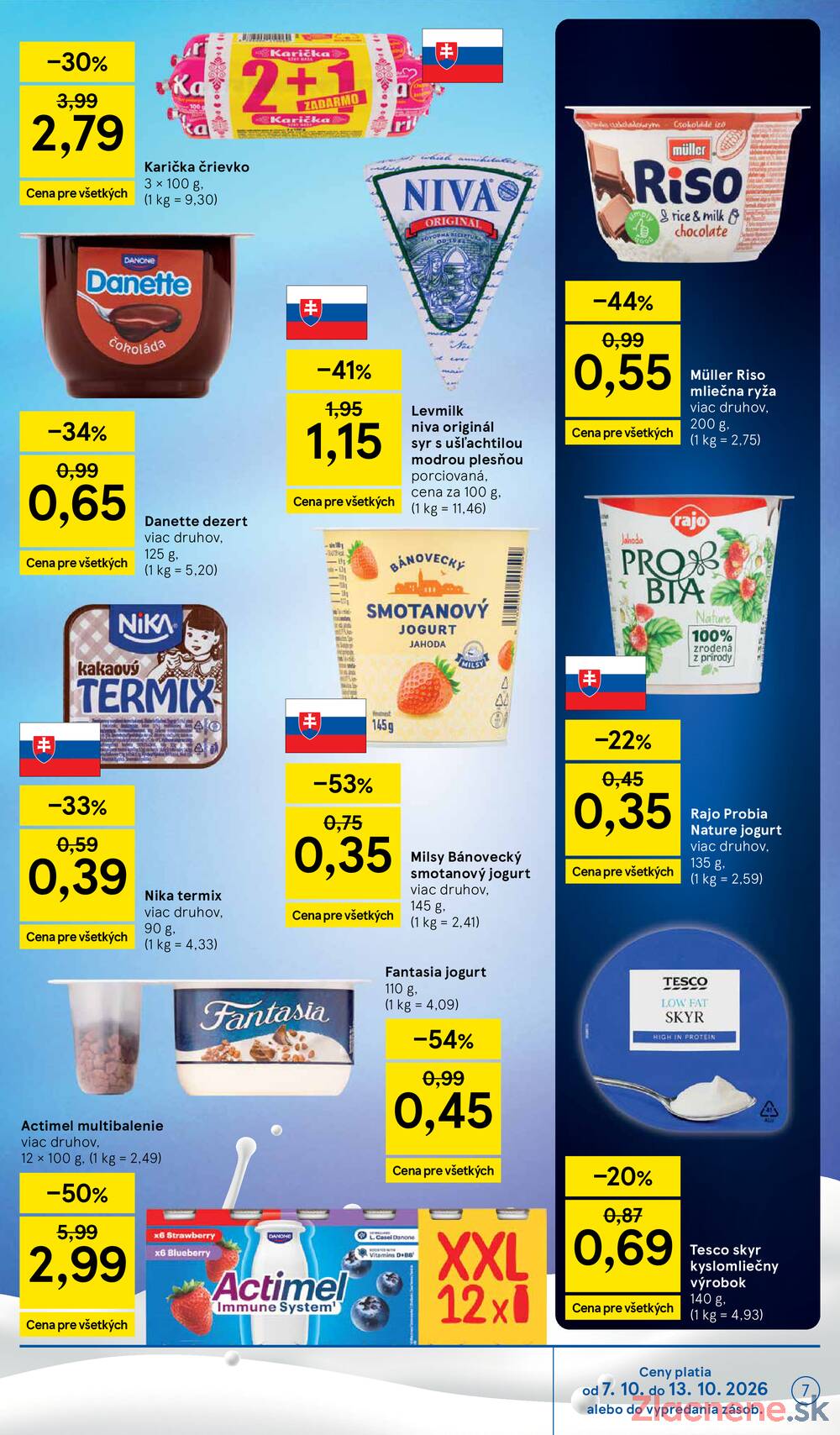 Tesco supermarkety od 7.10. do 13.10.2026