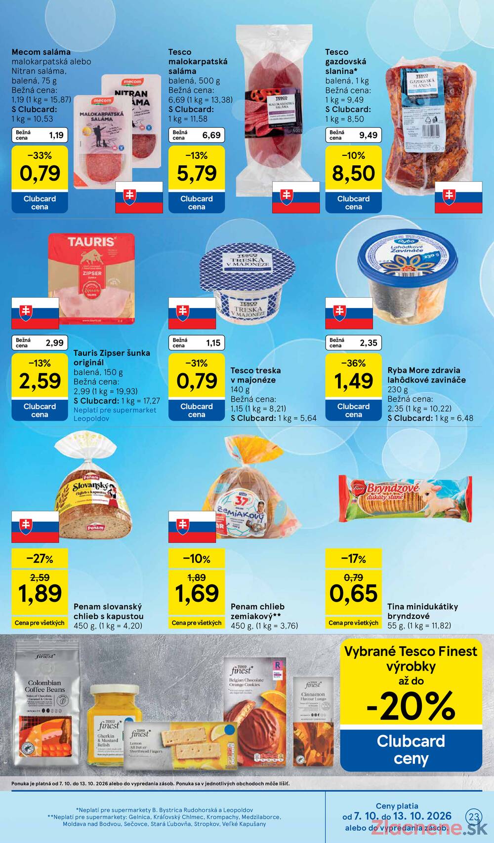 Tesco supermarkety od 7.10. do 13.10.2026