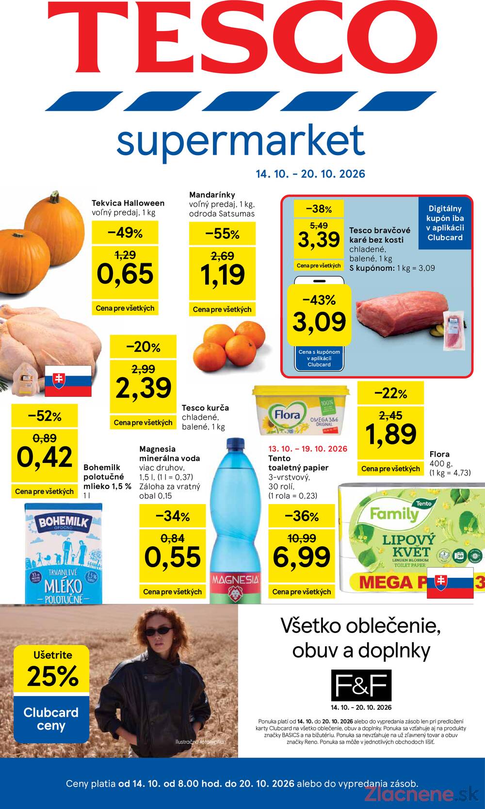 Leták Tesco - Tesco supermarkety od 14.10. do 20.10.2026 - strana 1 Leták Tesco - Tesco supermarkety od 14.10. do 20.10.2026 - strana 1