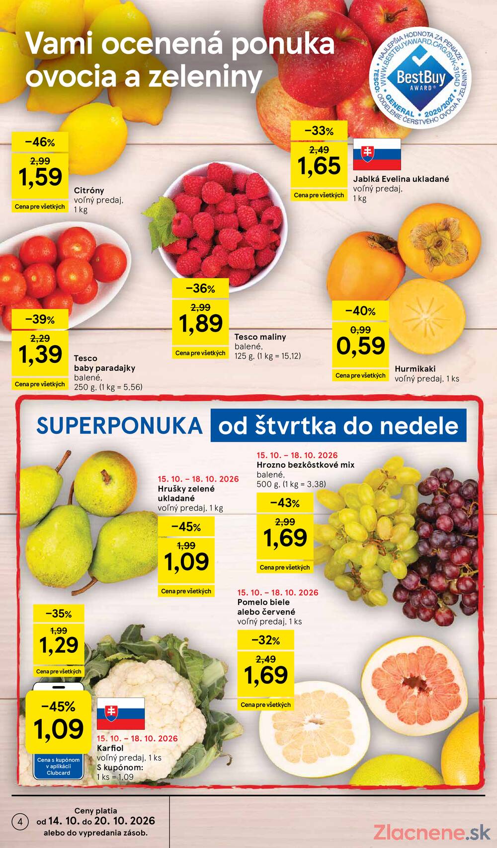 Tesco supermarkety od 14.10. do 20.10.2026