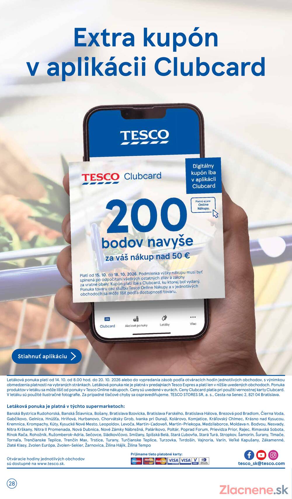 Tesco supermarkety od 14.10. do 20.10.2026