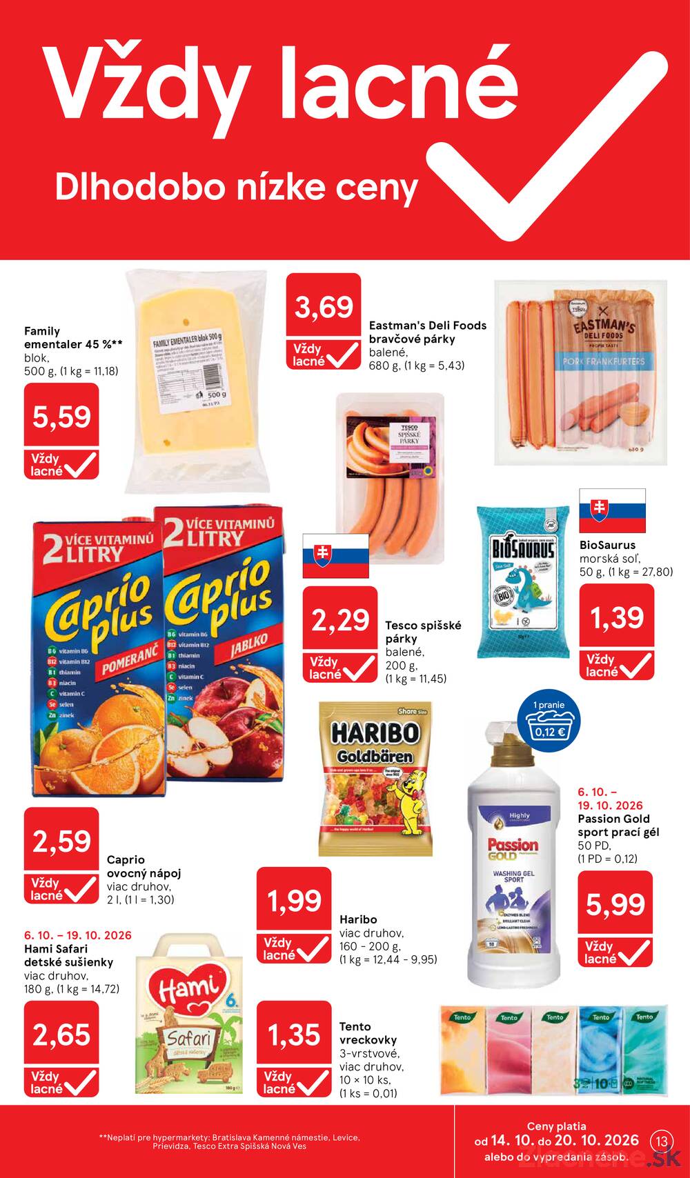 Leták Tesco - Tesco hypermarkety 14.10. - 20.10. - strana 13 Leták Tesco - Tesco hypermarkety 14.10. - 20.10. - strana 13