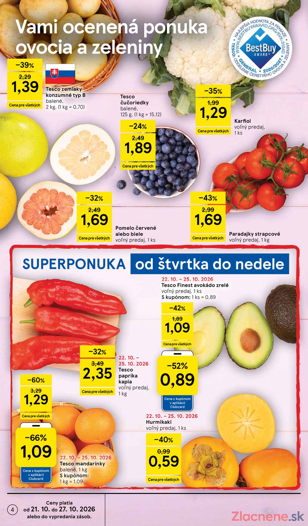 Tesco supermarkety od 21.10. do 27.10.2026