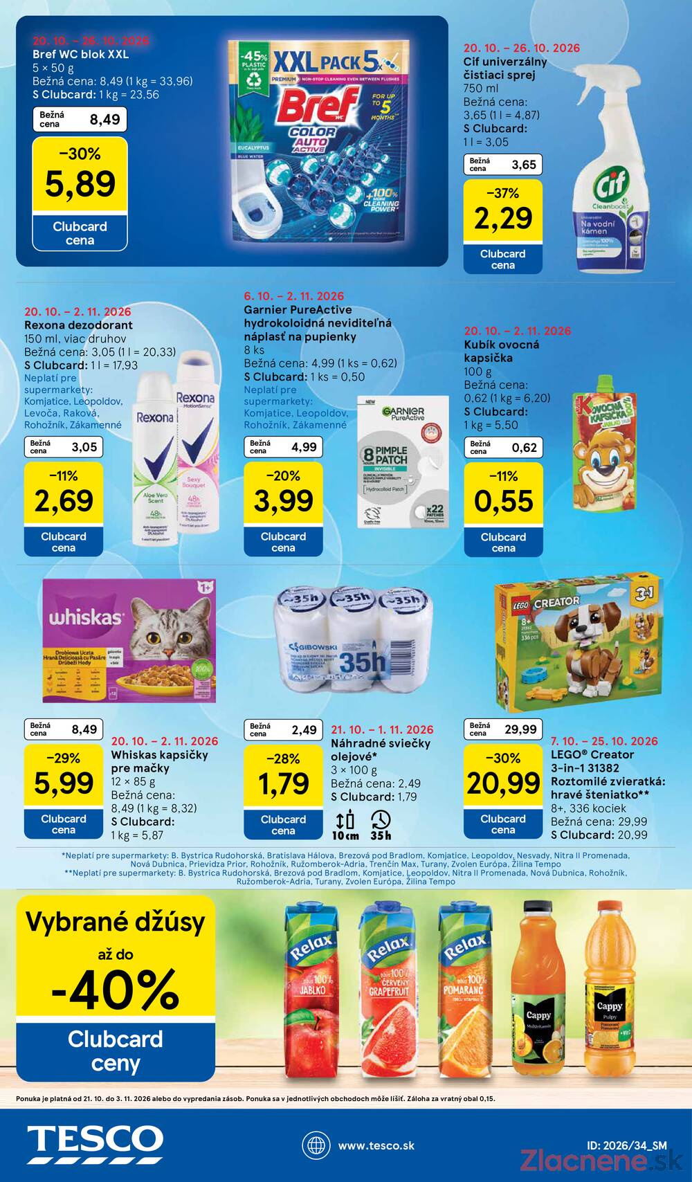 Tesco supermarkety od 21.10. do 27.10.2026