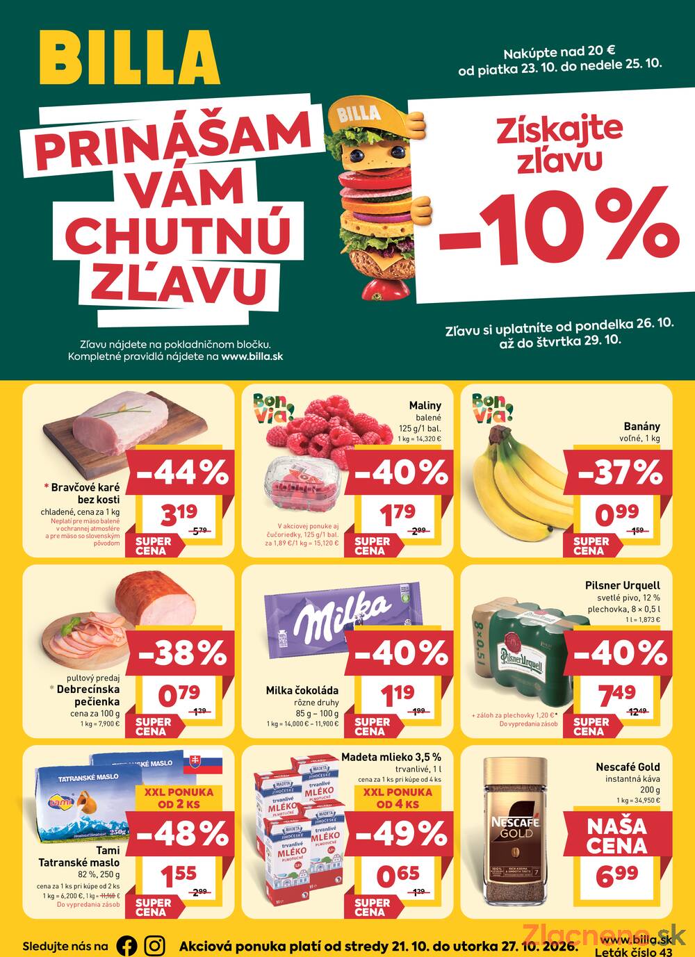 BILLA od 21.10. do 27.10.2026