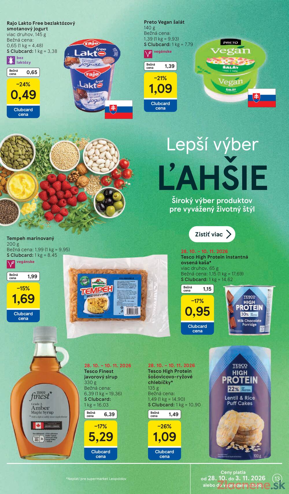 Tesco supermarkety od 28.10. do 3.11.2026