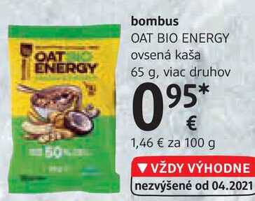 bombus OAT BIO ENERGY ovsená kaša 65 g, viac druhov