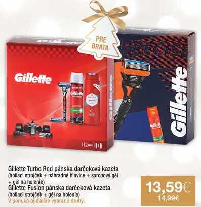 Gillette Fusion pánska darčeková kazeta tholiaci strojček + gél na holenie 