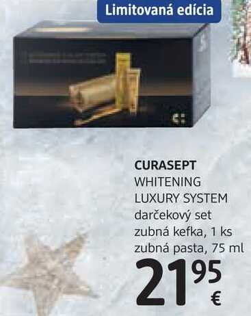 CURASEPT WHITENING LUXURY SYSTEM darčekový set - zubná kefka, 1 ks zubná pasta, 75 ml 