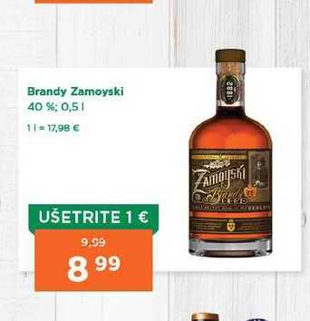 Brandy Zamoyski 40 %; 0,5 l