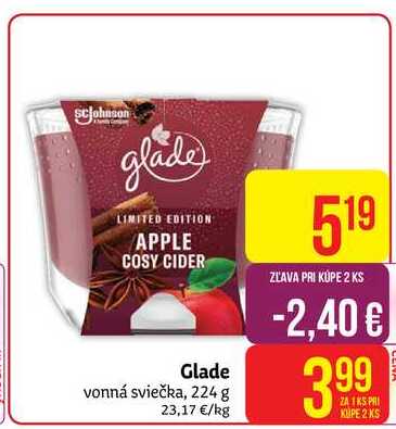 Glade vonná sviečka, 224 g 23,17 €/kg