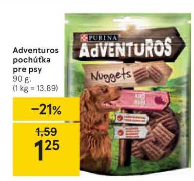 Adventuros pochúťka pre psy, 90 g