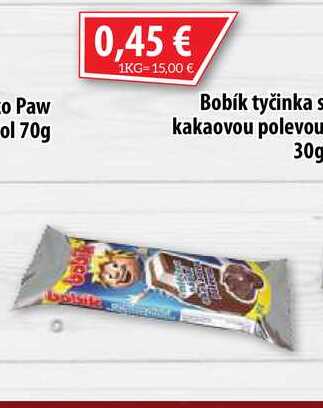Bobík tyčinka s kakaovou polevou 30 g