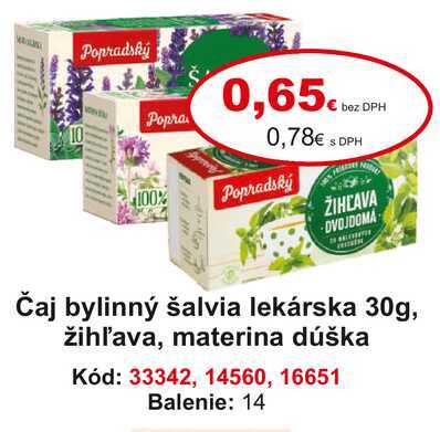 Čaj bylinný šalvia lekárska 30g