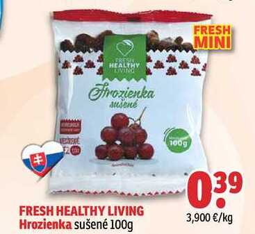FRESH HEALTHY LIVING Hrozienka sušené 100g