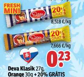 Deva Klasik 27g, Orange 30 + 20% GRÁTIS 