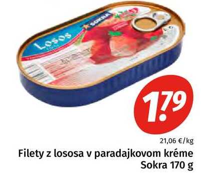 Filety z lososa v paradajkovom kréme Sokra 170 g 