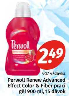 Perwoll Renew Advanced Effect Color & Fiber prací gél 900 ml, 15 dávok 