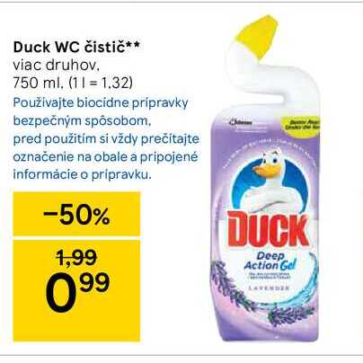 Duck WC čistič, 750 ml