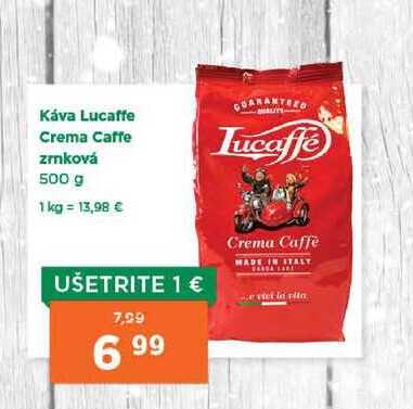 Káva Lucaffe Crema Caffe zrnková 500 g 