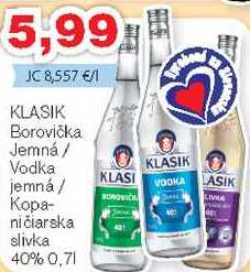 KLASIK Borovička Jemná / Vodka KLASIK KLASI jemná / Кораničiarska slivka 40% 0,7l