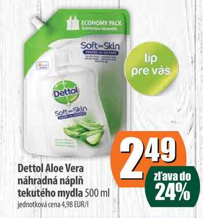 Dettol Aloe Vera náhradná náplň tekutého mydla 500 ml