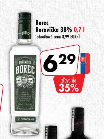 Borec Borovička 38% 0,7 l