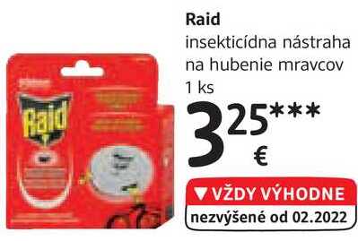 Raid insekticidna nástraha na hubenie mravcov, 1 ks