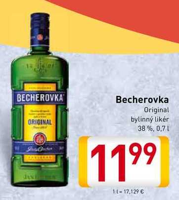  Becherovka Original bylinný likér 38 %, 0.7 l