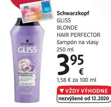 Schwarzkopf GLISS šampón na vlasy, 250 ml 