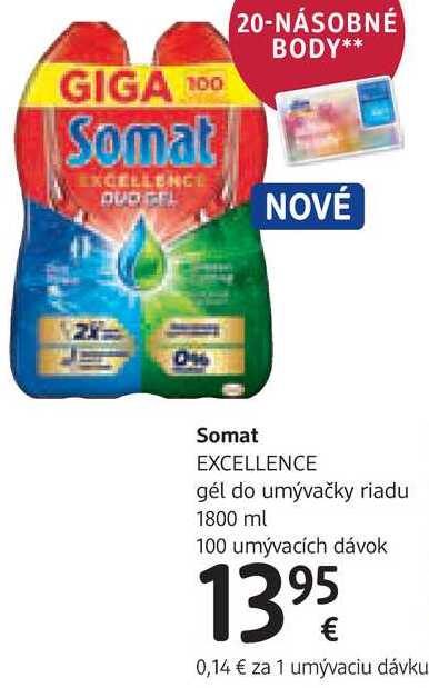 Somat EXCELLENCE gél do umývačky riadu, 1800 ml 