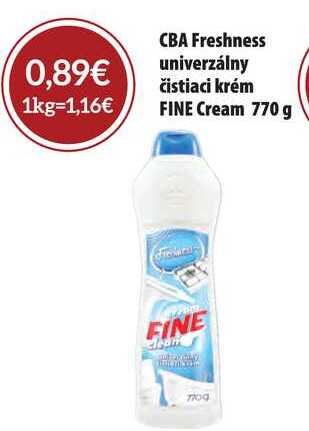 CBA Freshness univerzálny čistiaci krém FINE Cream 770 g