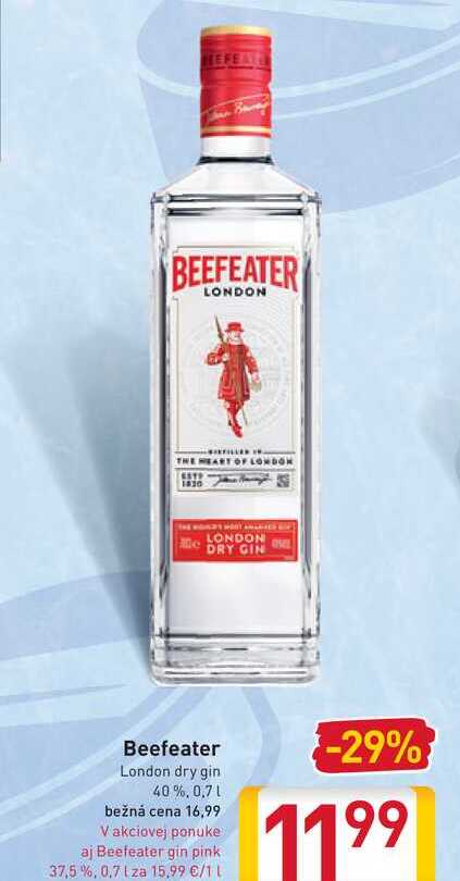  Beefeater London dry gin 40%,0.7  l