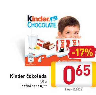   Kinder čokoláda 50 g  