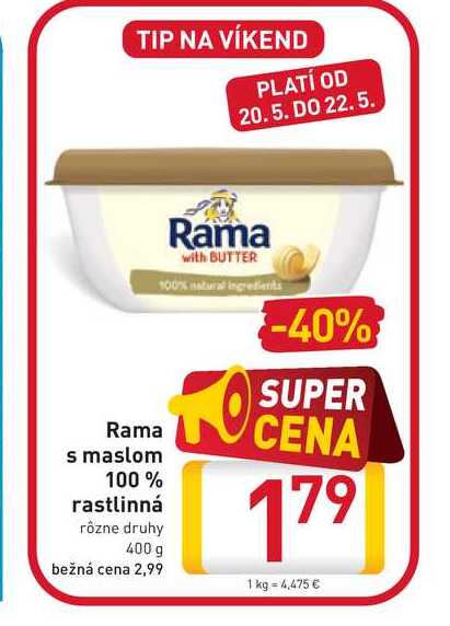   Rama s maslom 100 % rastlinná  400 g