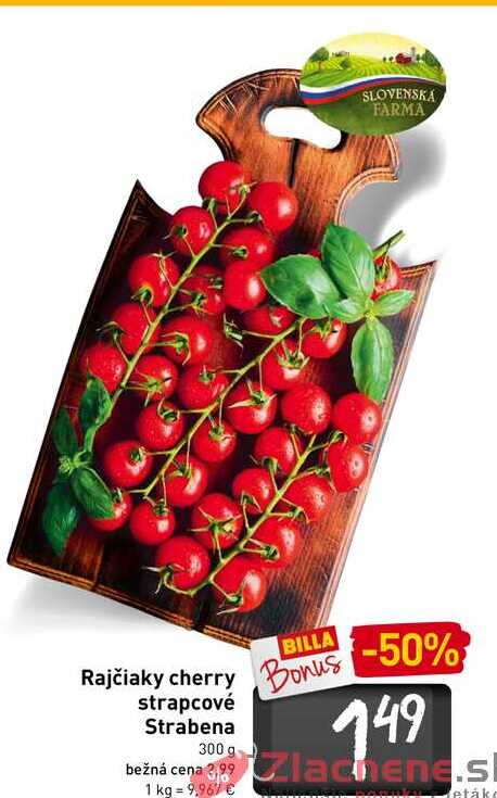   Rajčiaky cherry strapcové Strabena 300 g