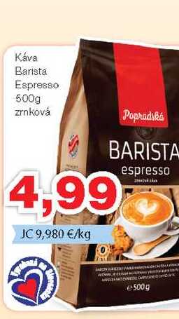 Káva Barista Espresso 500g zrnková