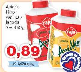 Acidko Rajo vanilka / jahoda 3% 450g