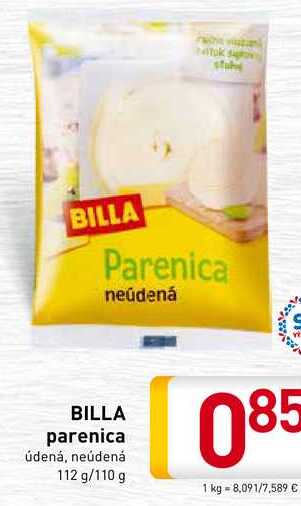BILLA parenica údená, neúdená 112 g/110 g