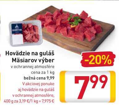 Hovädzie na guláš Mäsiarov výber 1 kg