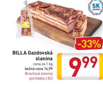 BILLA Gazdovská slanina  1 kg