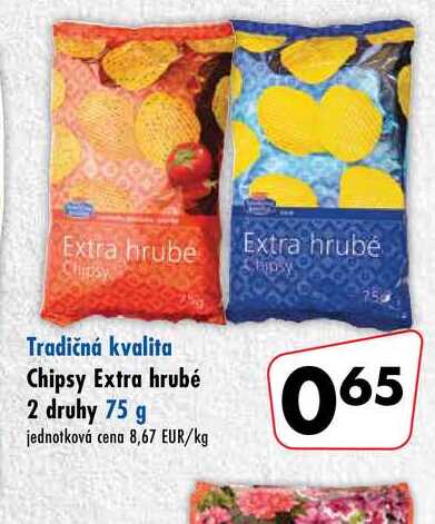 Chipsy Extra hrubé 75 g 