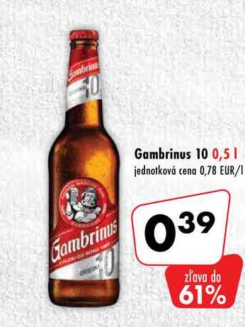 Gambrinus 10; 0,5 l