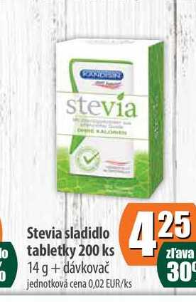 Stevia sladidlo tabletky 200 ks 14 g 