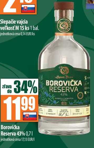 Borovička Reserva 43% 0,7 l